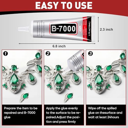 3 PCS 110ml B7000 Rhinestone Glue Clear (3 Count)