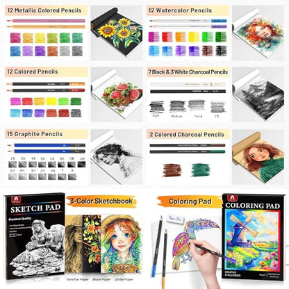 106 PCS Art Supplies Sketching Kit