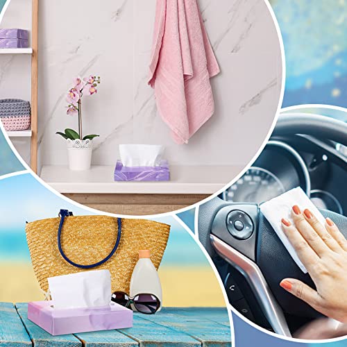 24 Packs 960 Sheets Tissue Cube Car Facial Boxes Disposable Facial Travel Tissues Holder Soft Watercolor Boxes 2 Ply 40 Sheets for Wedding Household Car Kitchen Bathroom (960 Count)