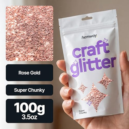 Craft Glitter Rose Gold 100g Super Chunky Glitter (3.5 Ounce)