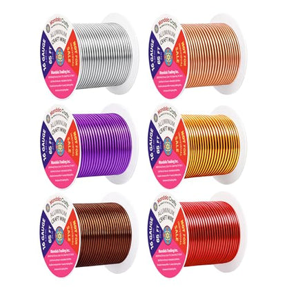 16 GA Purple Brown Red Assorted Anodized Aluminum Craft Wire (390 Foot)