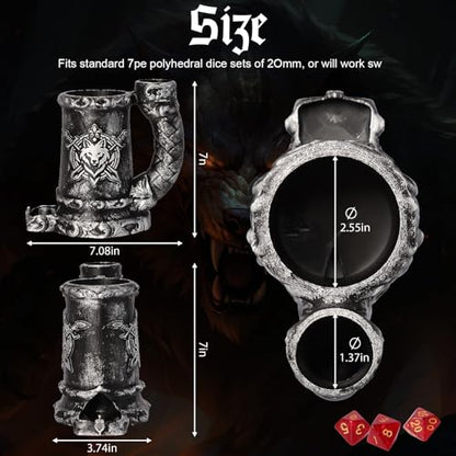 Dice Tower Mug Dice Rolling Tower with 7 PCS Dice Set