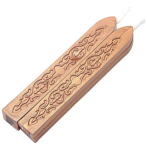 5Pcs Dark Golden Sealing Wax Sticks with Wicks for Wax Seal Stamp (5 Count)