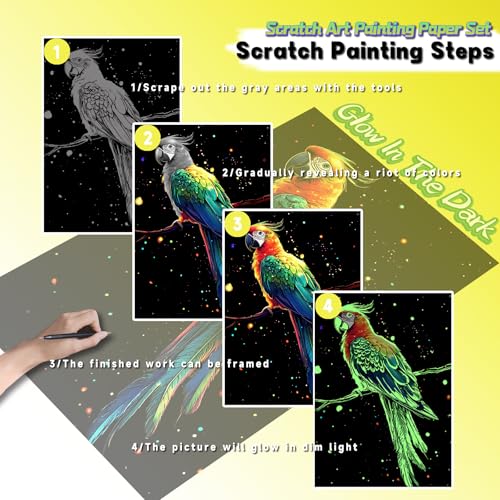 Glow in The Dark Scratch Art for Adults