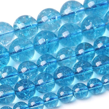 6MM Blue Crystal Quartz Beads Natural Gemstone Round Loose Stone Beads for Jewelry and Bracelets Making 60pcs 1 Strands 16"