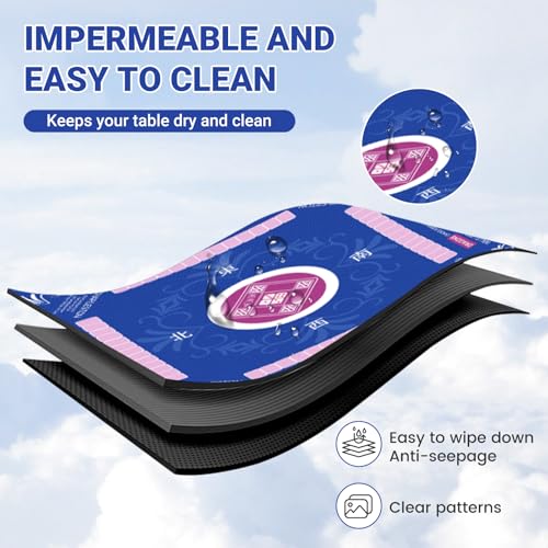 33" x 33" Mahjong Mat with Rules for Table 6 Mahjong Playing Instructions