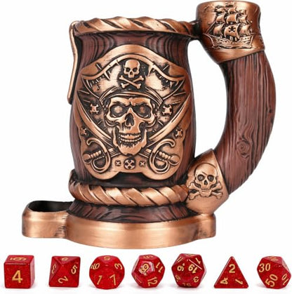 Dice Tower Mug DND Dice Rolling Tower with 7 PCS Dice Set