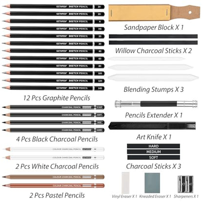 Drawing Sketching Pencil Set (34 Count)
