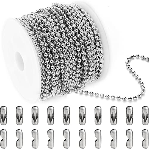 Steel Ball Chain Bead Dog Tag Chain Beaded Necklace Chains for Jewelry Making Bracelet Military Crafts