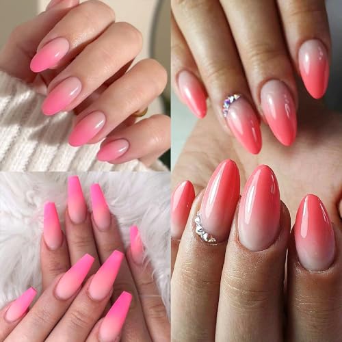 9 Colors Solid Neon Phosphor Ombre Nail Powder Set (2.32 Ounce)