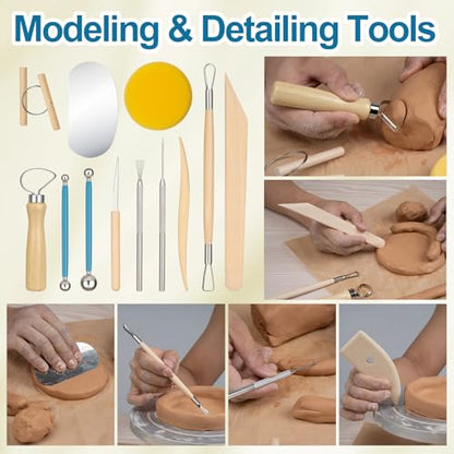 12 Pcs Polymer Clay Sculpting Tools Kit for Adults