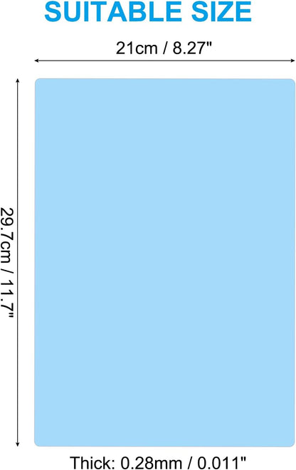 PATIKIL A4 Size Guided Reading Sheet, 5pcs Correction Lighting Gel Filter Colored Overlay Transparent Color Film for Classroom Photo Studio, Sky Blue