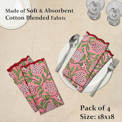 Hand Block Print Cloth Napkins (4 Count)