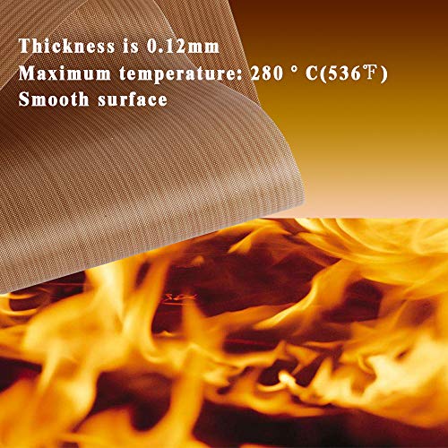 3 Pack PTFE Teflon Sheet 12 x 16" and 3 Rolls 10mm X 33m Heat Resistant Sublimation Thermal Tape for Heat Press Transfer (6 Count)