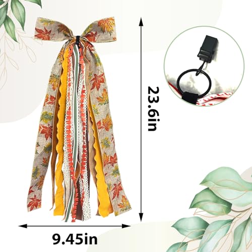 Large Fall Ribbon Bow for Wreath