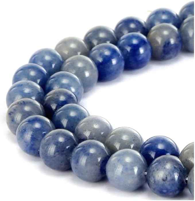 35pcs Adabele Natural Blue Aventurine Healing Gemstone 10mm (0.39 inch) Round Loose Beads Gem Stone Spacer for Craft Jewelry Making GF6-10