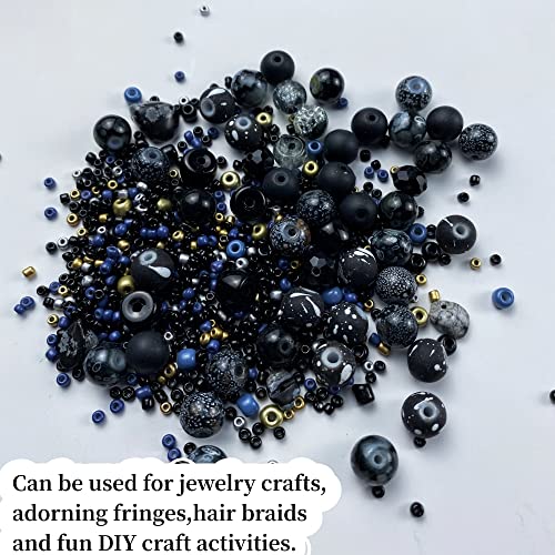Assorted Glass Resin Beads Multi Size Colors Smooth Cracked Gravel Millet Spacer Beads for Bracelets Necklace Earring DIY Jewelry Making Craft