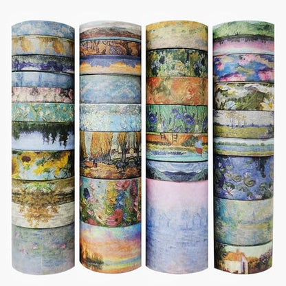 34 Rolls Oil Painting Aesthetic Washi Tape Set