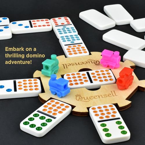 Mexican Train Dominoes Set Double 15 for Adults and Family