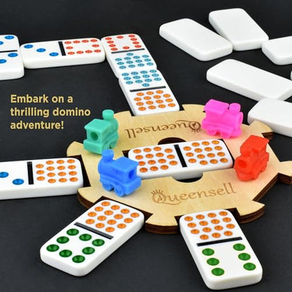 Mexican Train Dominoes Set Double 15 for Adults and Family