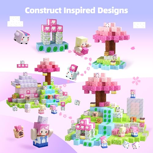 Magnetic Building Blocks Princess Castle for Girls Age 3+ Year Old (48 Count)