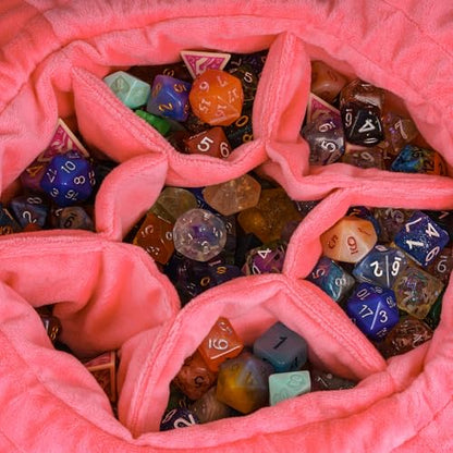 DND Dice Bags Large with Pockets Orange Storage Bag for D&D RPG Game (5.29 Ounce)