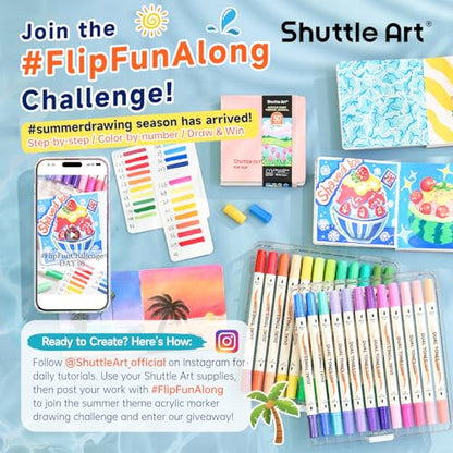 120 Colors Dual Tone Acrylic Paint Markers (60 Count)