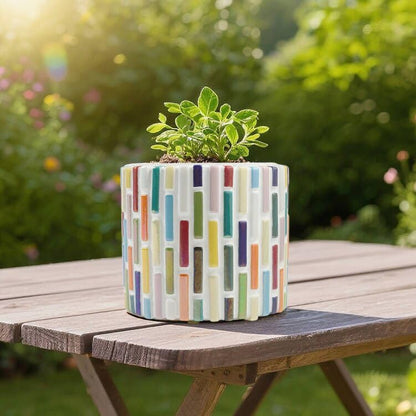 200g Assorted Iridescent Strips Glass Mosaic Tiles for Crafts (7.05 Ounce)