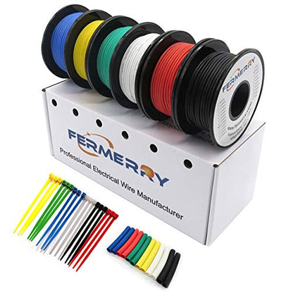30 AWG Stranded Wire Spool 50ft Each 6 Colors (300 Foot)