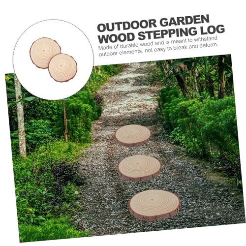 Wooden Garden Paver 2 Piece Set Wood Handmade Stepping Stone