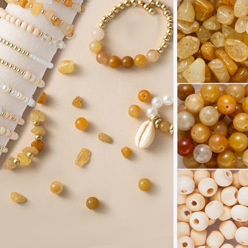 Jewelry Making Supplies Kit Natural Stone Beads for Irregular Natural Stone with for DIY Craft Bracelet Necklace Earrings for Adults