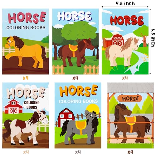 24pcs Horse Party Coloring Books (24 Count)