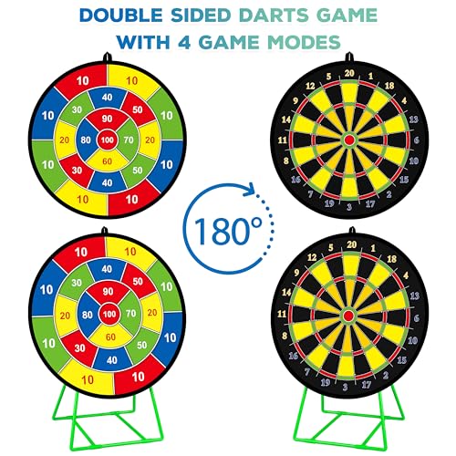Large Dart Board for Kids with Stand (18 Count)