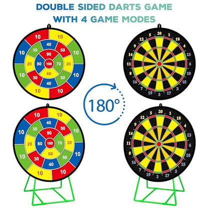 Large Dart Board for Kids with Stand (18 Count)