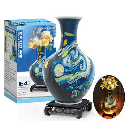 3D Puzzle Vase for Adults with 164 Plastic Pieces