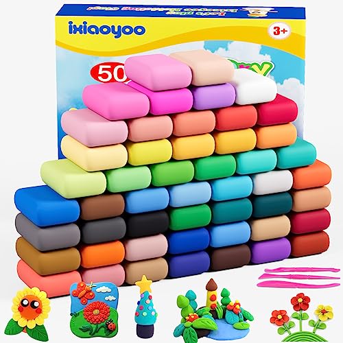 Air Dry Clay 50 Colors Foam Modeling Clay for School Projects (50 Count)