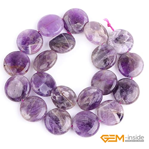 GEM Inside Natural Coin 20mm Amethyst Agate Gemstone Crystal Energy Stone Loose Beads for Jewelry Making Jewelry Beading Supplies for Women