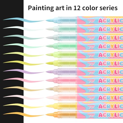 kander Guangna Acrylic Paint Markers 12 Colors (12 Count)