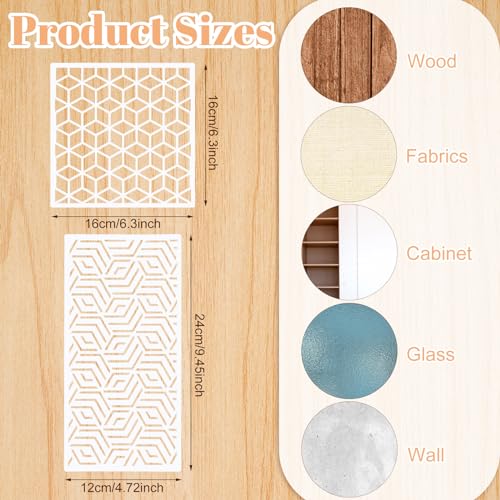 24Pcs Geometric Stencils for Painting (24 Count)