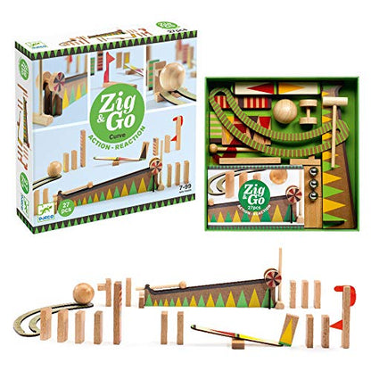 Zig & Go Wooden Domino Race Construction Set