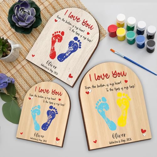 Personalized Handprint Wooden Sign Gift for Baby Showers