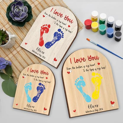 Personalized Handprint Wooden Sign Gift for Baby Showers