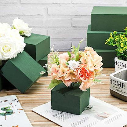 30 Pcs Floral Flower Foam Blocks Green Wet & Dry Plant Foam Brick for Fresh & Artificial Flower Arrangement Florist Supplies for DIY Arts Crafts Weddings Decorations