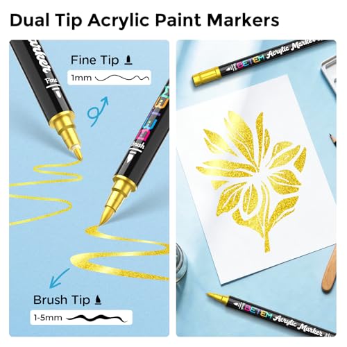 2 Gold Colors Paint Markers for Glass (2 Count)