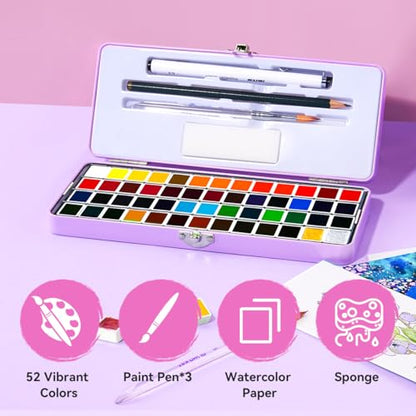 MeiLiang 52 Colors Watercolor Paint Set