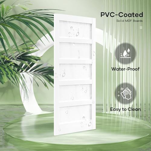 48x96 inch White Barn Door with 8FT Sliding Door Hardware Kit Included & Handle