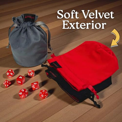 Velvet Drawstring Dice Bag (3 Count)
