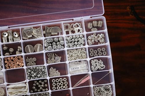 8 Bin Clear Plastic Organizer with Adjustable Dividers 7.3x4.9in