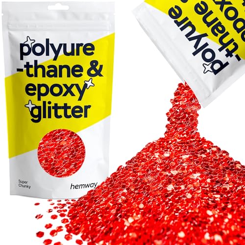Resin Glitter Red 100g Super Chunky Polyurethane & Epoxy Glitter (3.5 Ounce)