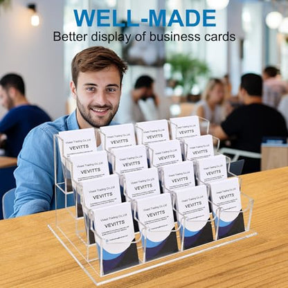 Clear Vertical Business Card Holder for Desk